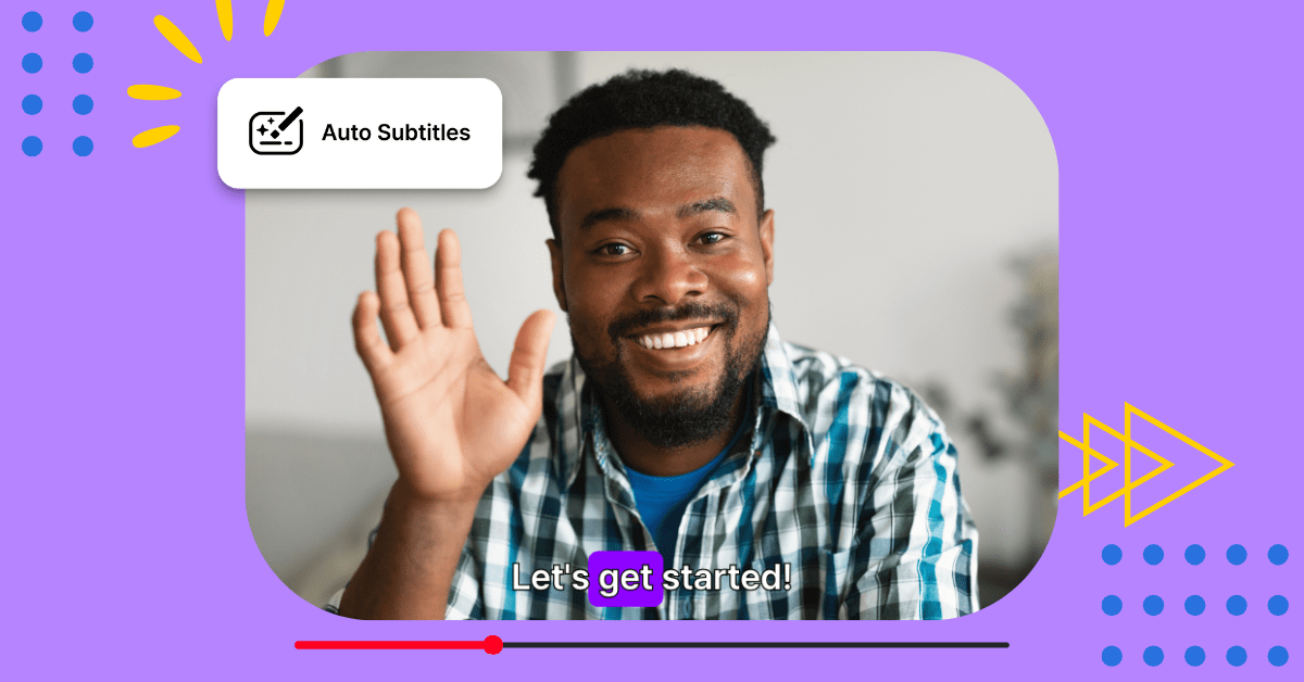 Man in a blue check shirt in a video with subtitles greeting viewers.  