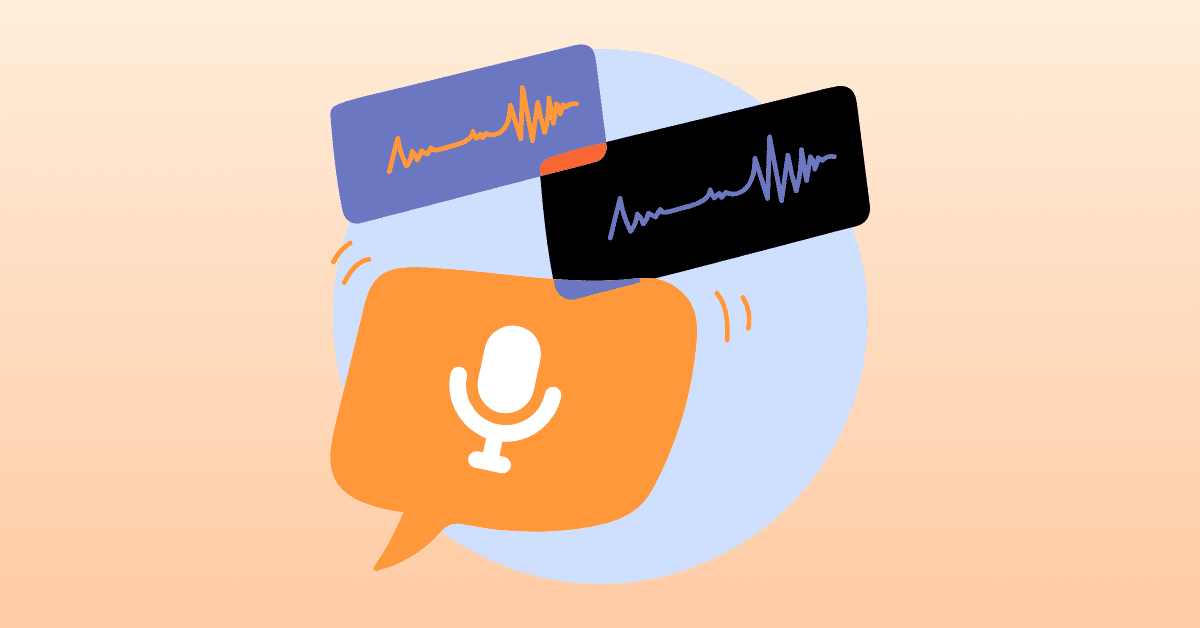 An illustration showing a microphone with soundwaves